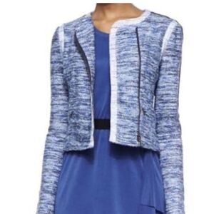 BCBG Tweed Moto Stretch Jacket sz S # D268